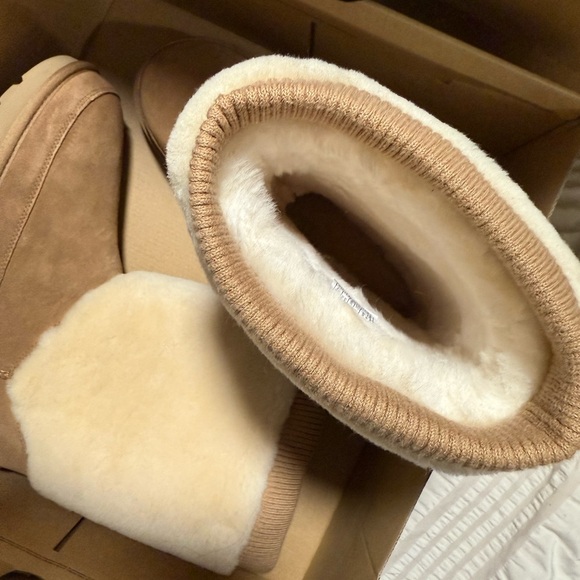 UGG Tan and Cream Shearling Boots - Picture 2 of 4